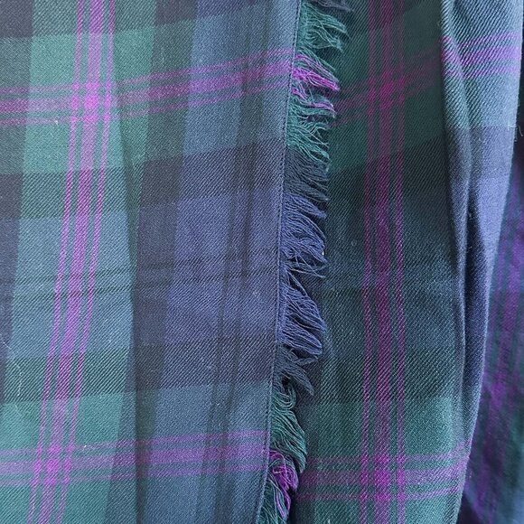 VTG Jones New York Tartan Wool Wrap Skirt 14 Tartan Plaid Pleated Fringe VINTAGE - Picture 6 of 11
